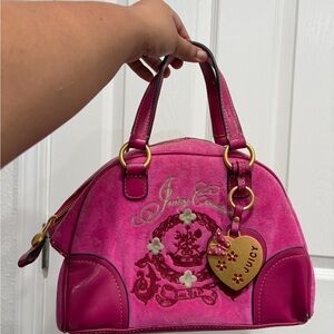 Juicy Couture Fuchsia Satchel with Gold Accents